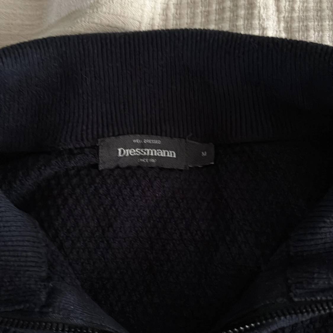 Mörkblå stickad tröja Dressmann M - 2