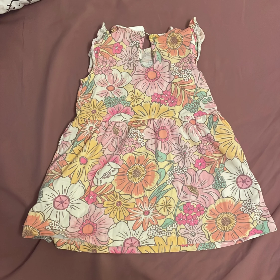 Blommig kortklänning från H&M, strl 80 - 1