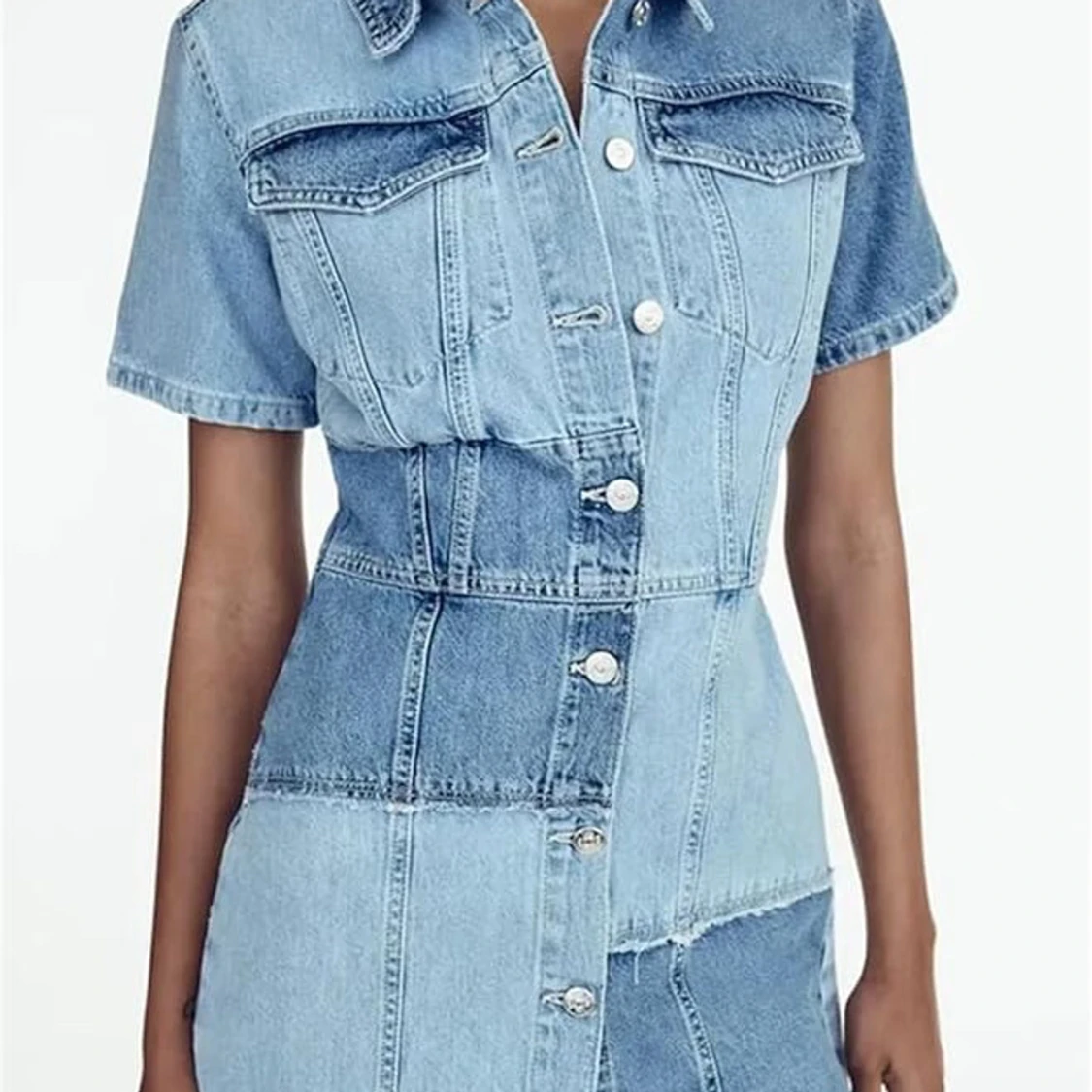 Patchwork jeansklänning från Zara - 1