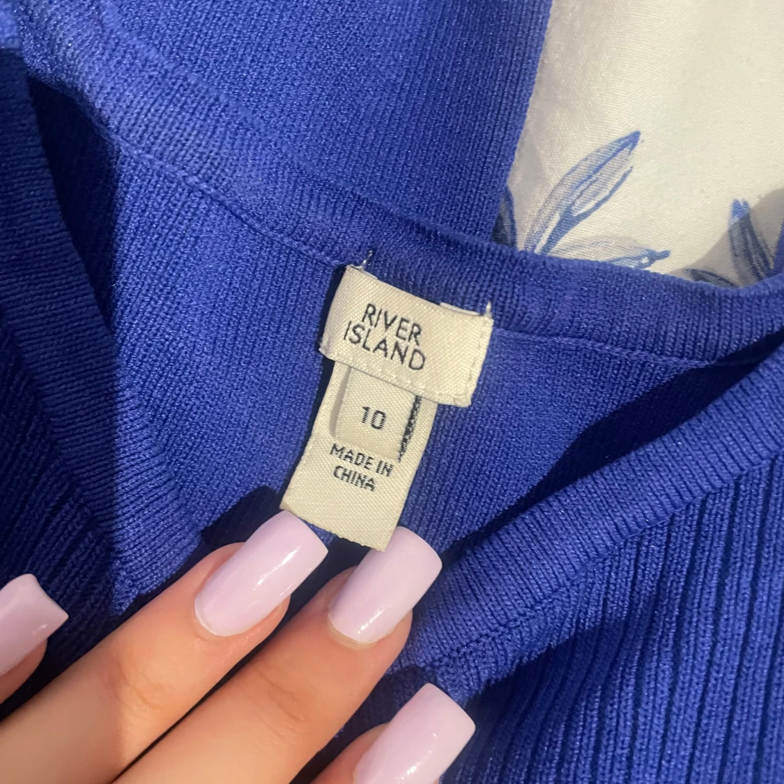 Blå croppad tröja från River Island - 1