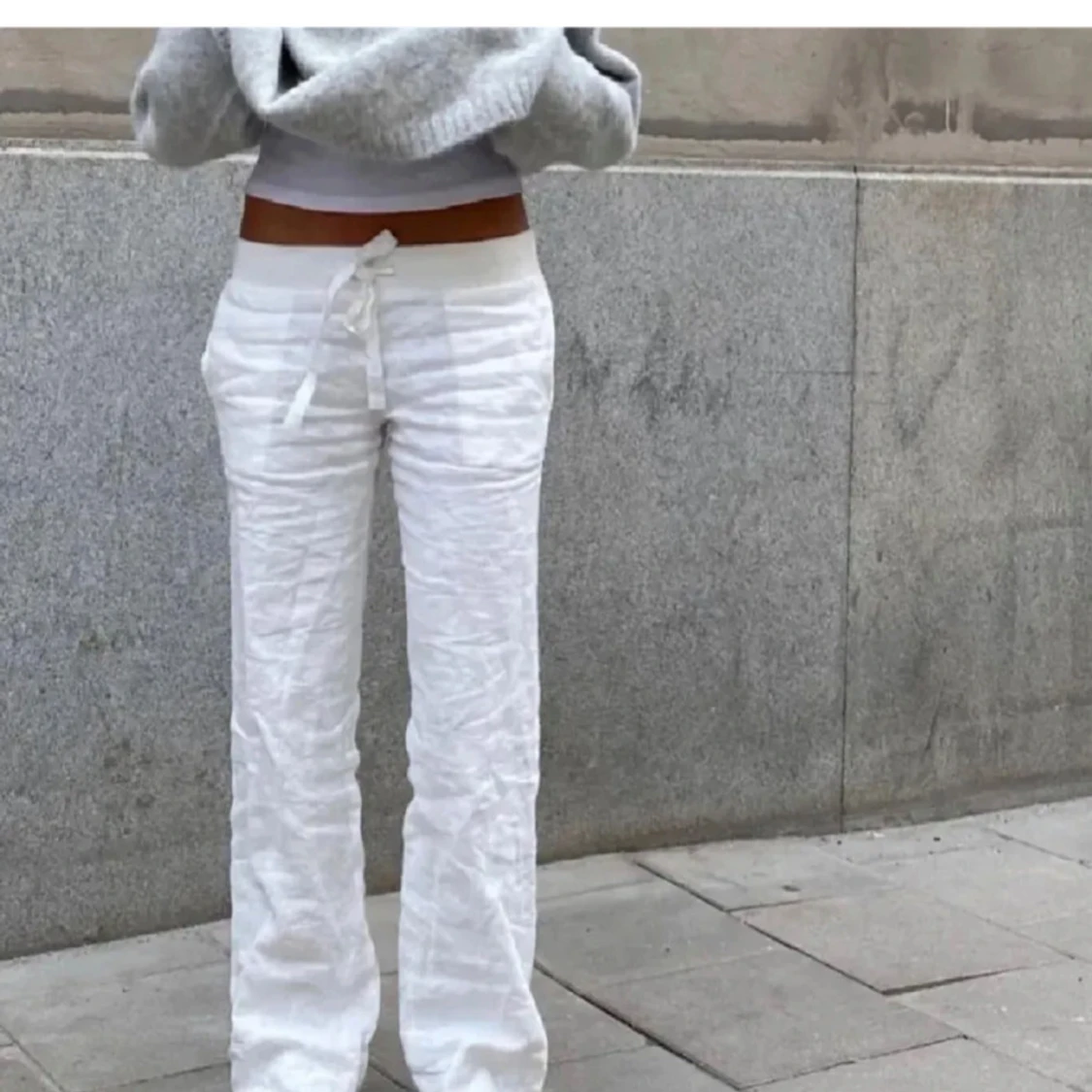 Vita alobha linnebyxor  - 1