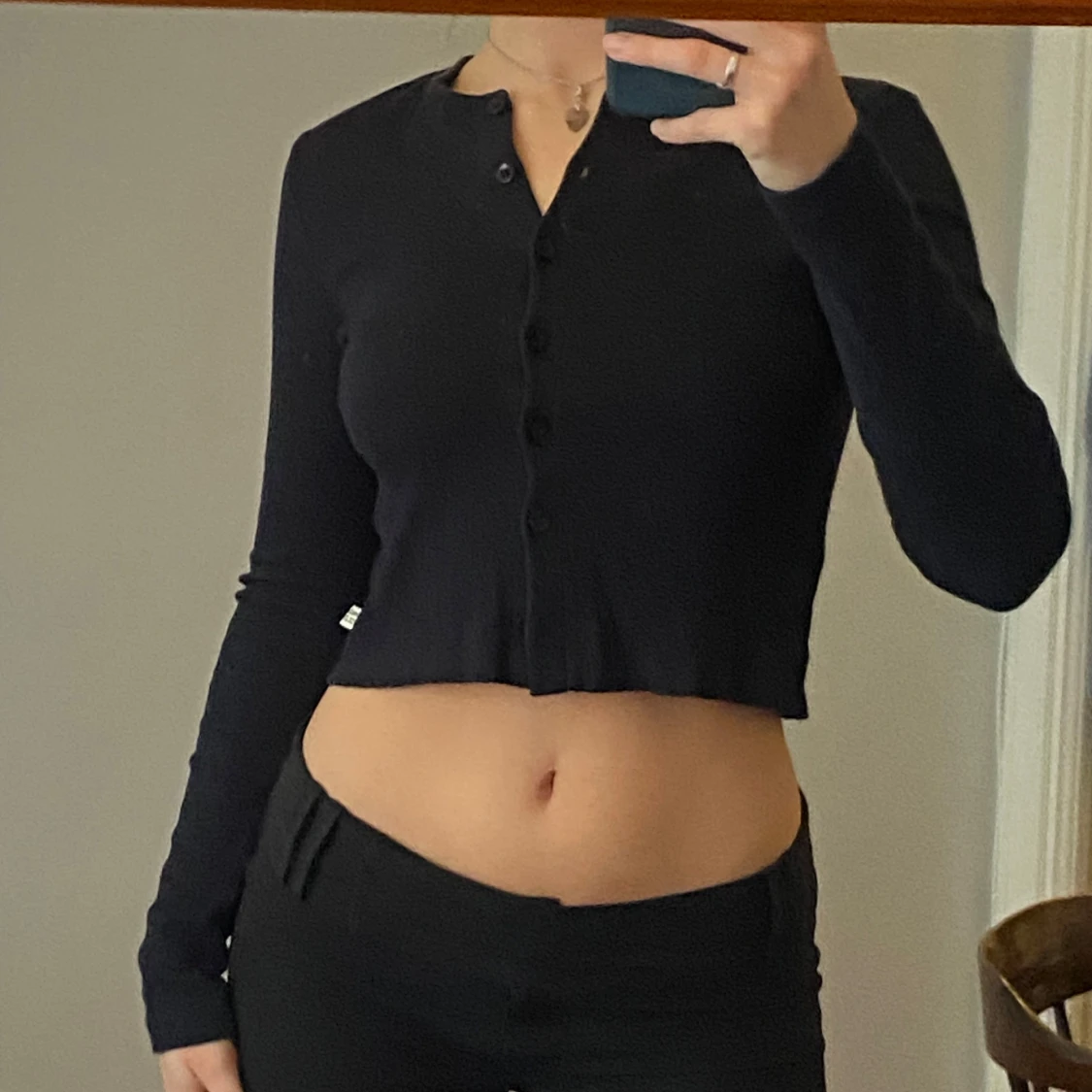 Svart croppad kofta - 2