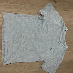 Grå t-shirt från Polo Ralph Lauren - Säljer en klassisk grå t-shirt från Polo Ralph Lauren med liten broderad logga på bröstet. T-shirten har rund halsringning och är tillverkad i mjuk bomull. Perfekt basplagg för garderoben. Dock så har den ett litet hål i högra armhålan och ett som man knappt ser i vänstra armhålan men inget man lägger märket till. Pris kan diskuteras!