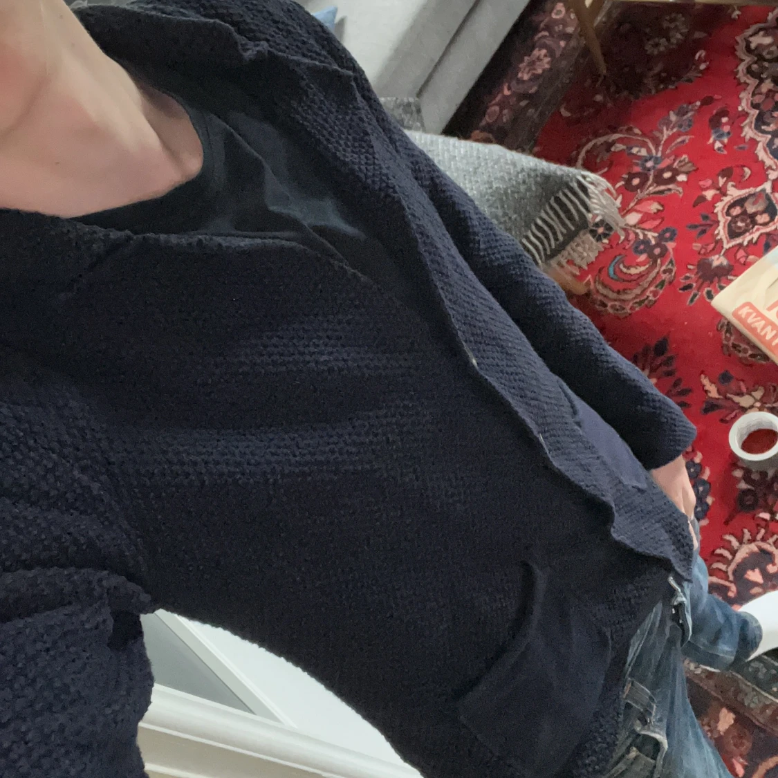 Mörkblå stickad kavaj från esprit - 3