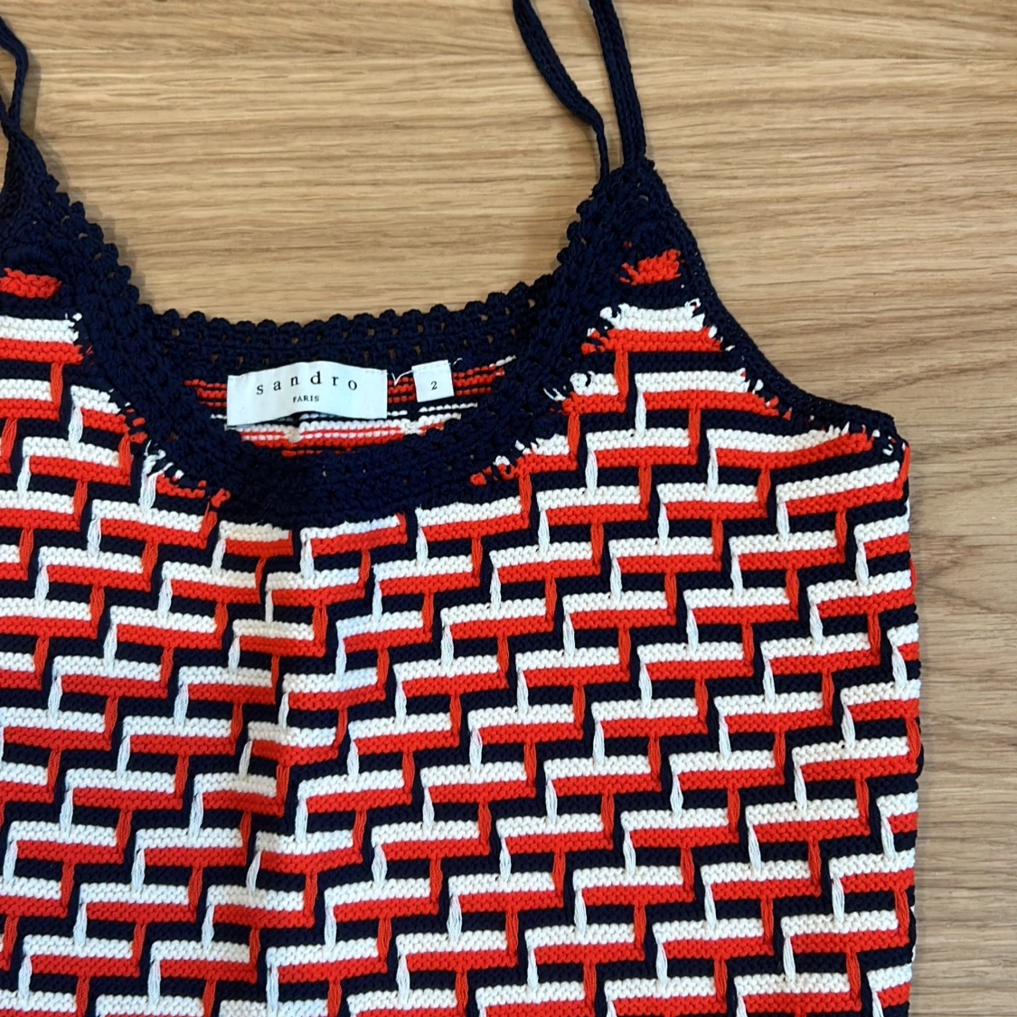 Sandro Mönstrad stickad linnetopp - 1