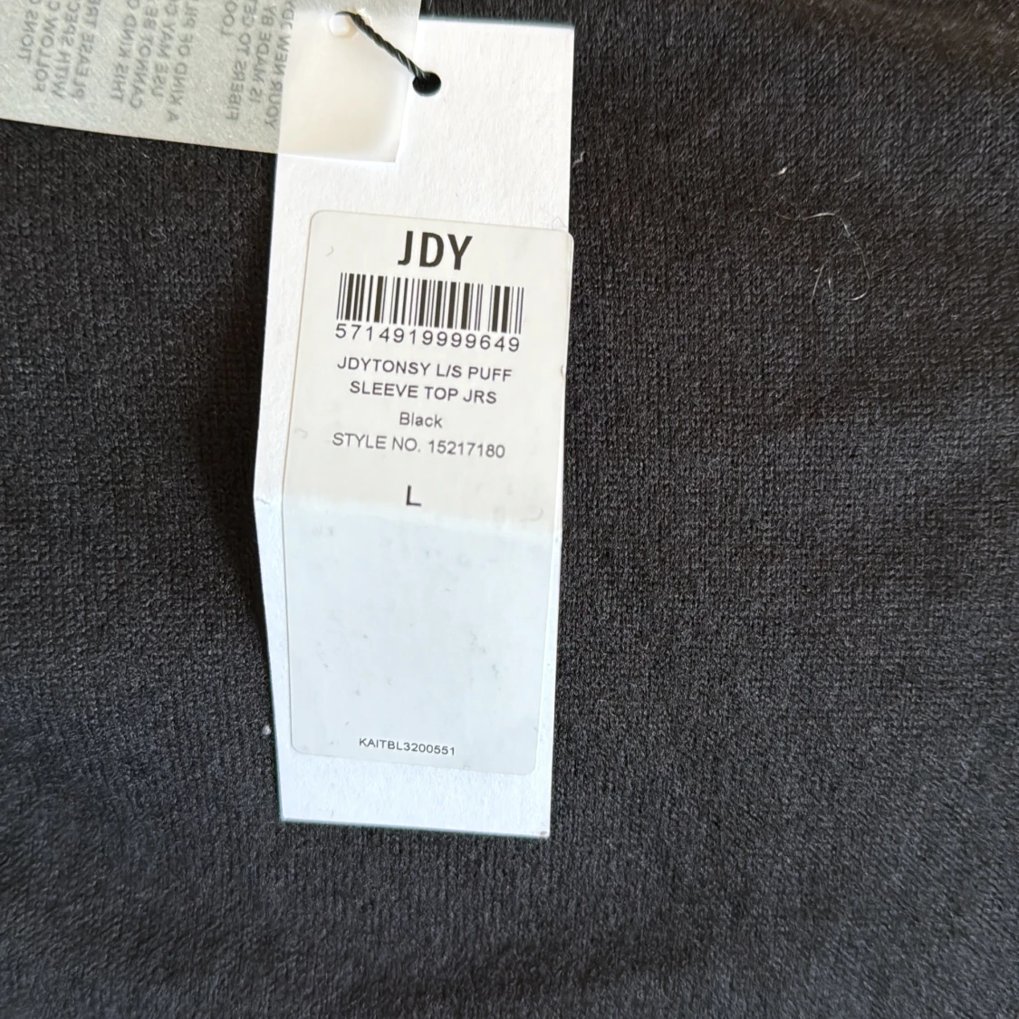 Svart långärmad topp med puffärm JDY - 2