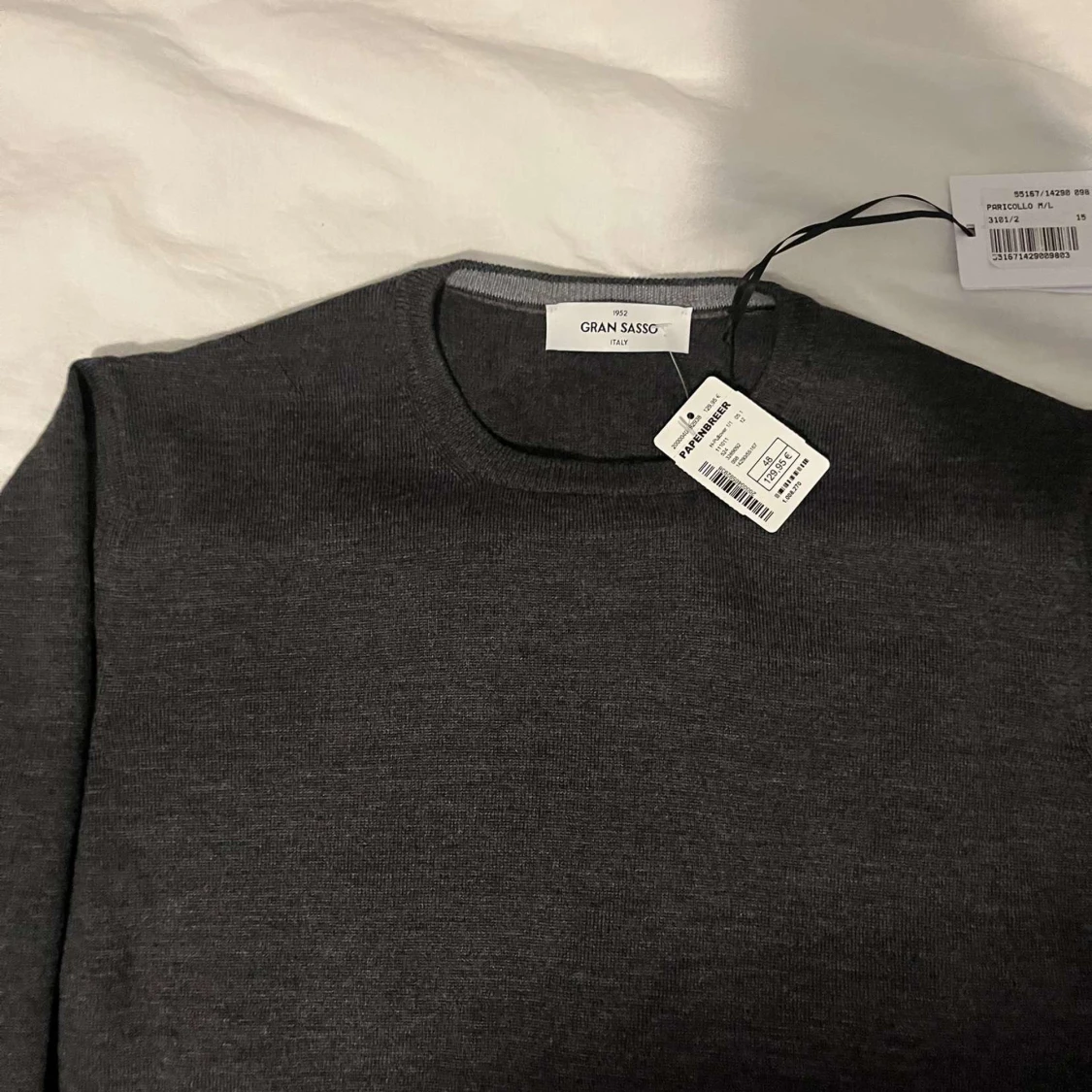 Mörkgrå merinoullströja Gran Sasso - 1