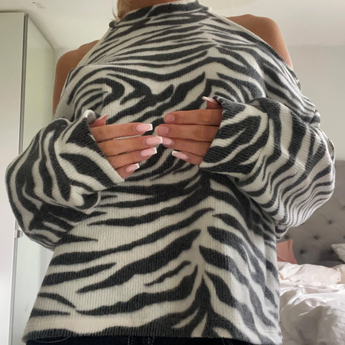 Zebra mönster stickad tröja - 1