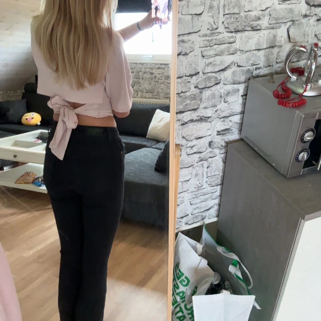 Svarta bootcut jeans  - 1