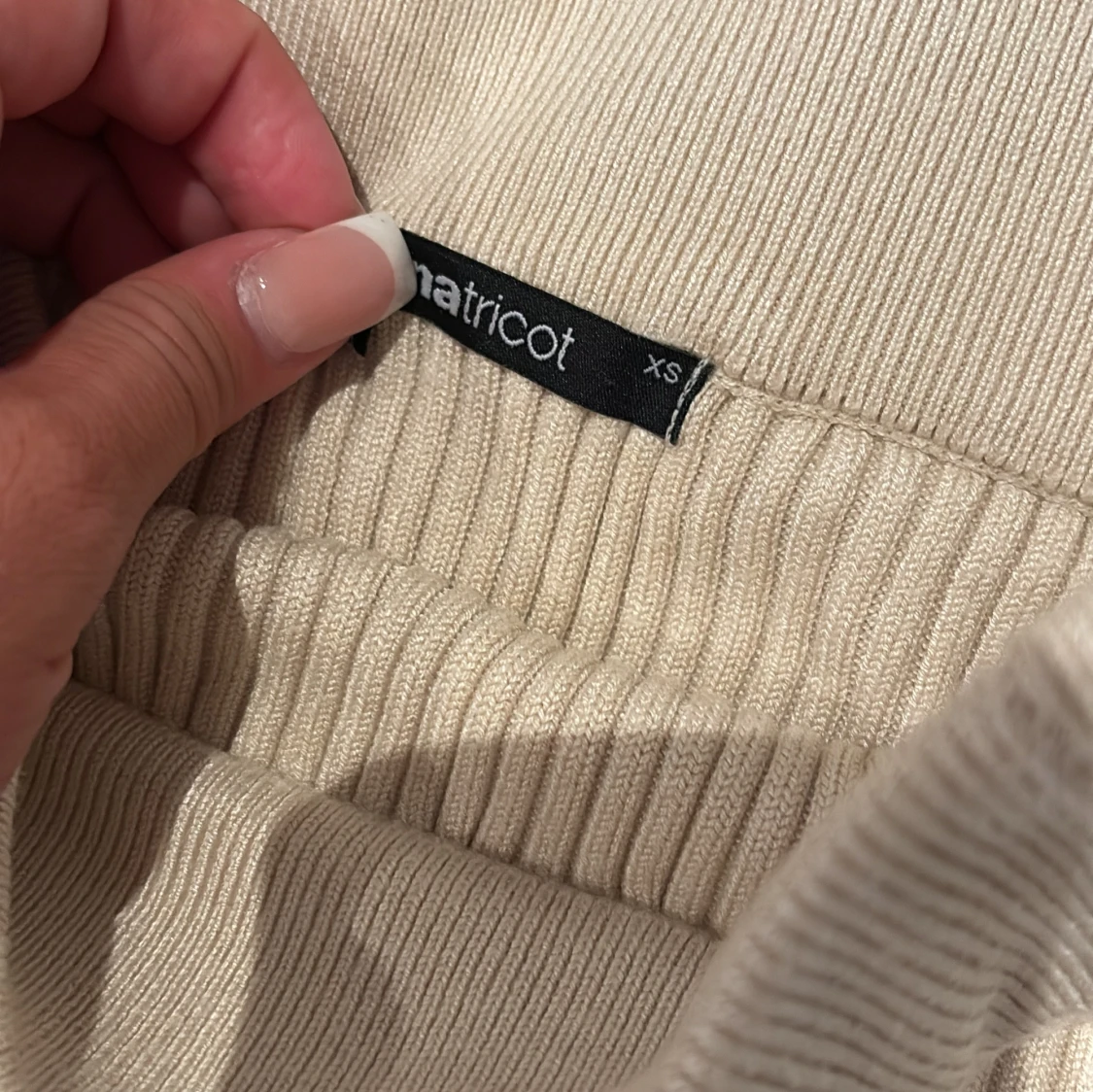 Beige ribbad långklänning Gina Tricot - 2