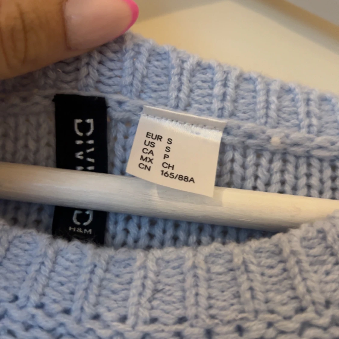 Ljusblå stickad topp - H&M - 1