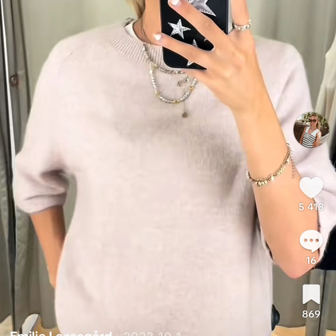 Ljusbeige stickad tröja & Other Stories - 1