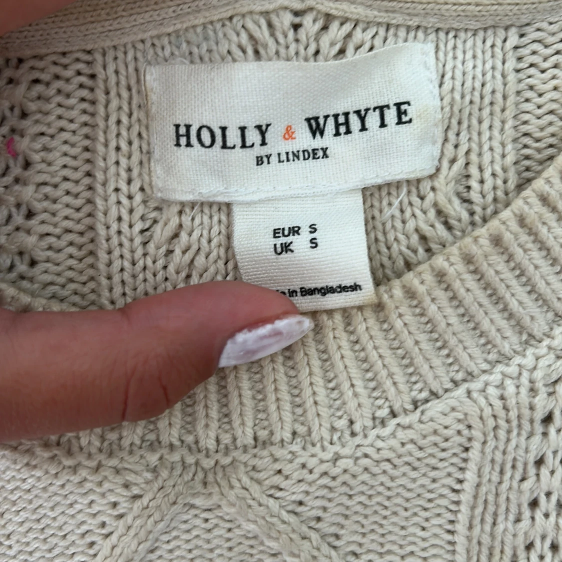 Randig stickad tröja med volang - 2