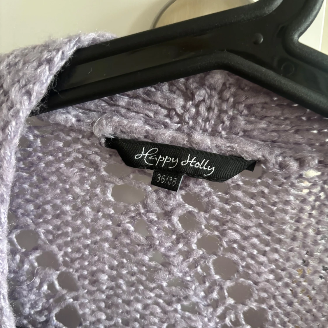 Ljuslila stickad kofta från Happy Holly - 1