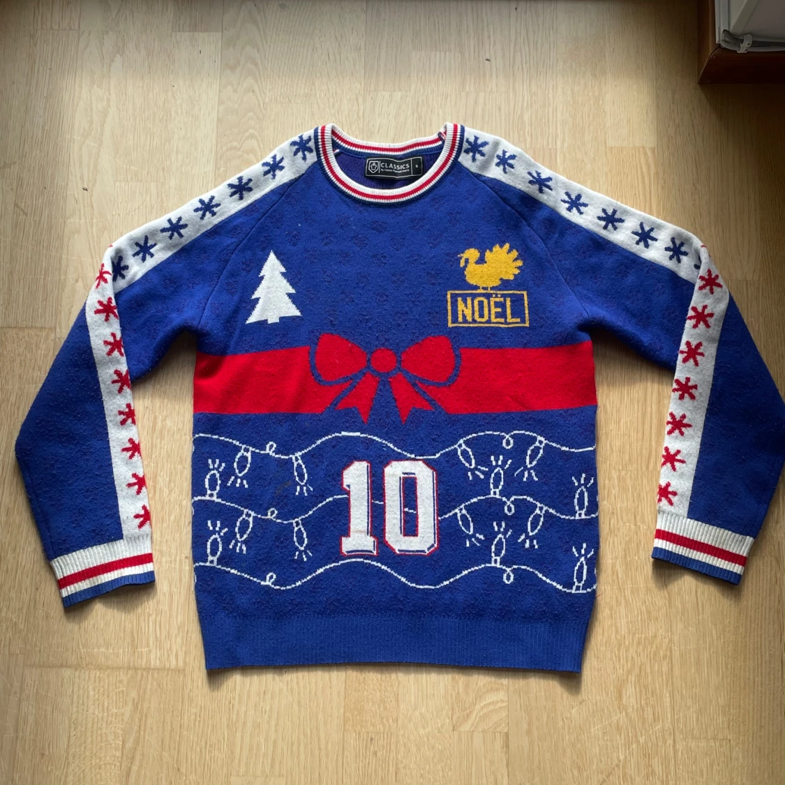 Blå jultröja med Zidane 10 