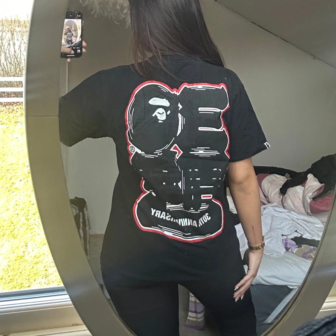 Äkta Bape T-shirt med röd kamouflagemönster - 1