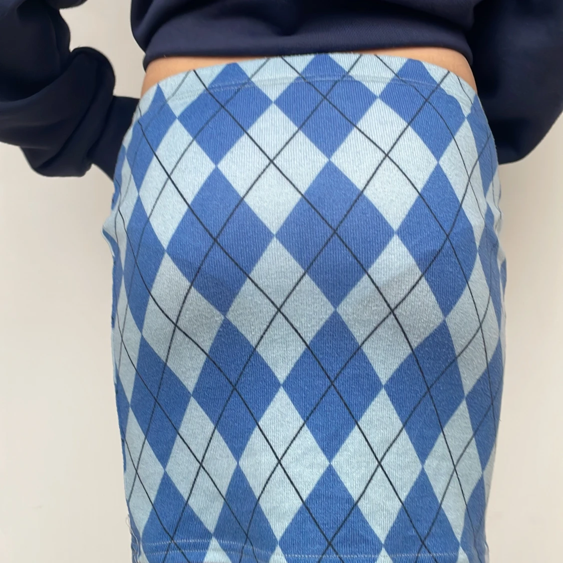 Blå rutig kjol från Shein - 1