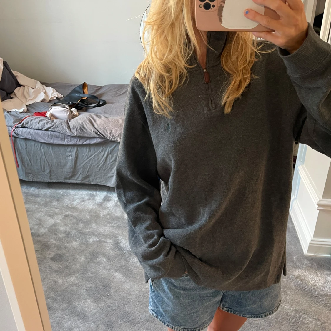 Grå half zip tröja från Ralph Lauren - 3