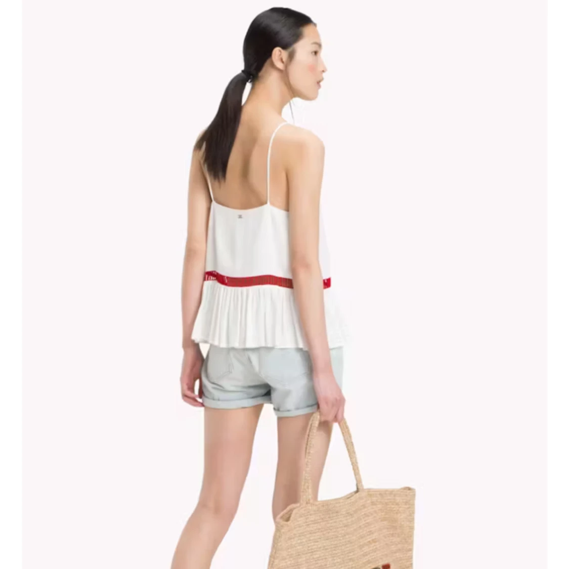 Tommy Hilfiger strl M (10) vitt volang linne - 1