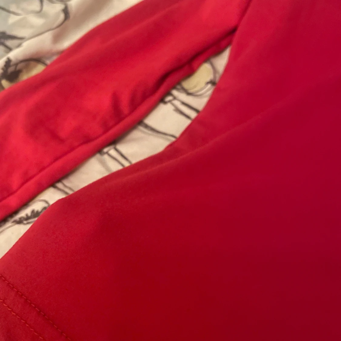 Röd långärmad topp i bomull - 3