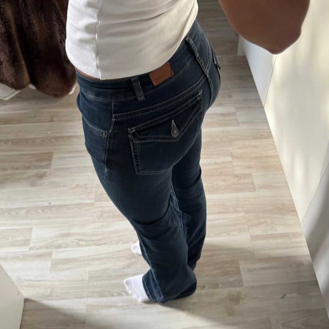 Mörkblå lowaist bootcut jeans från subdude  - 2