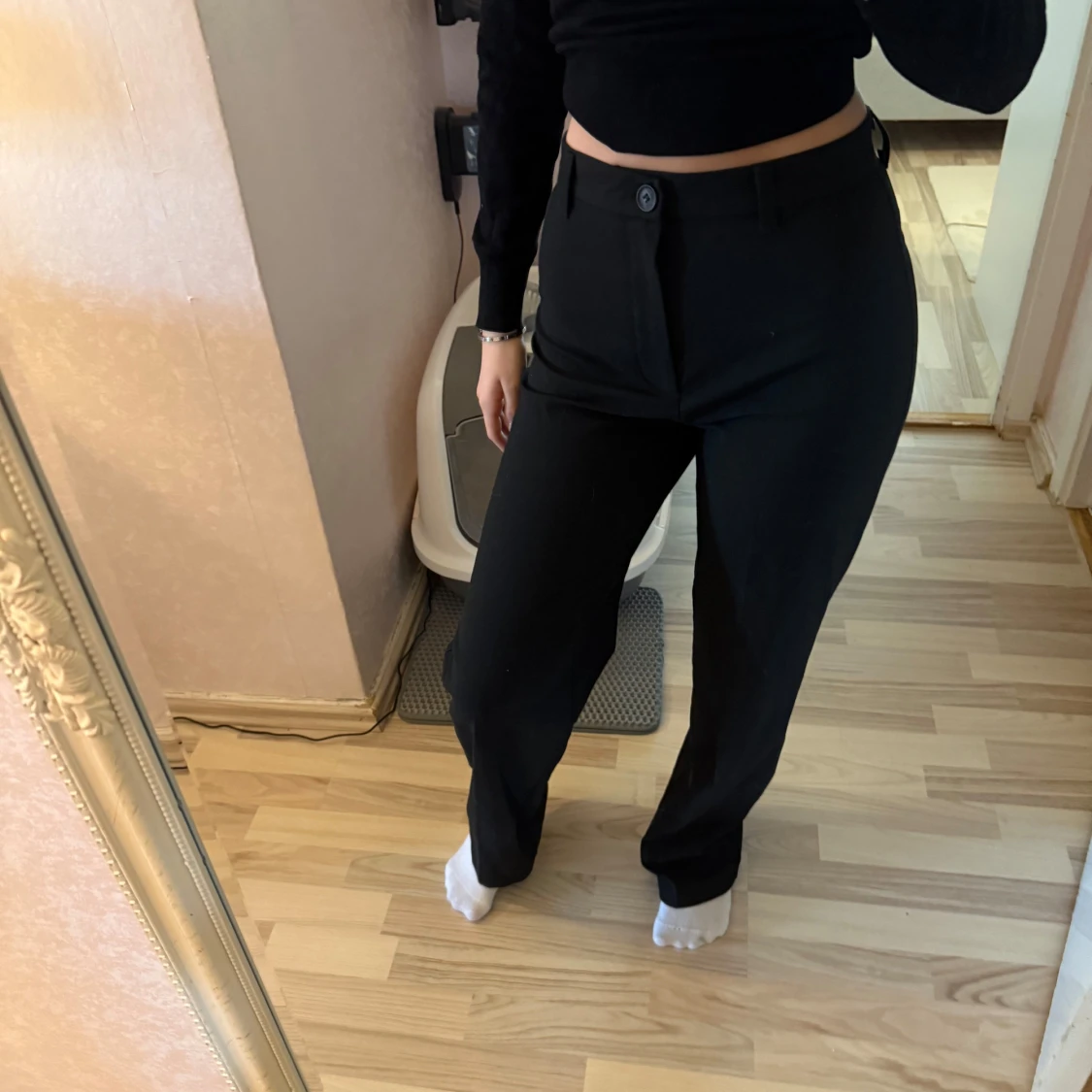 Svarta kostymbyxor Pull&Bear