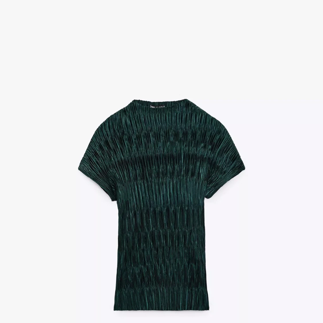 Mörkgrön plisserad topp från Zara - 1