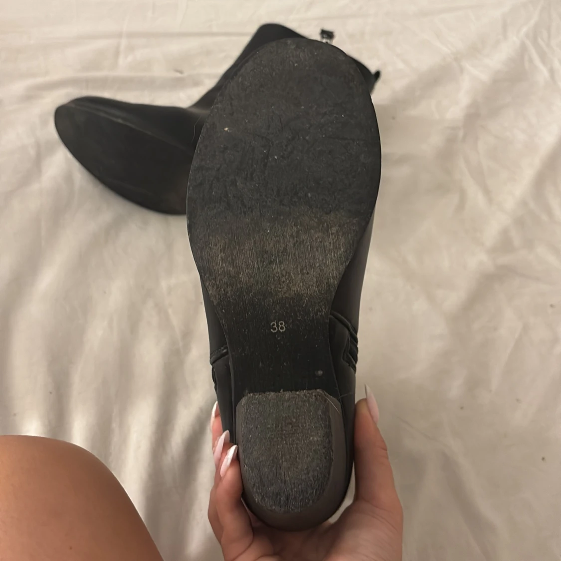 Svarta boots med klack och dragkedja - 2