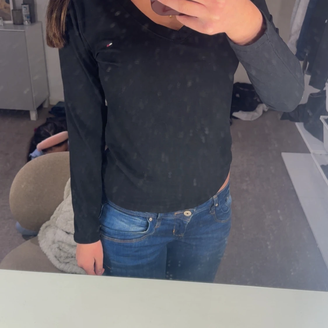 Svart långärmad tröja från Tommy Hilfiger