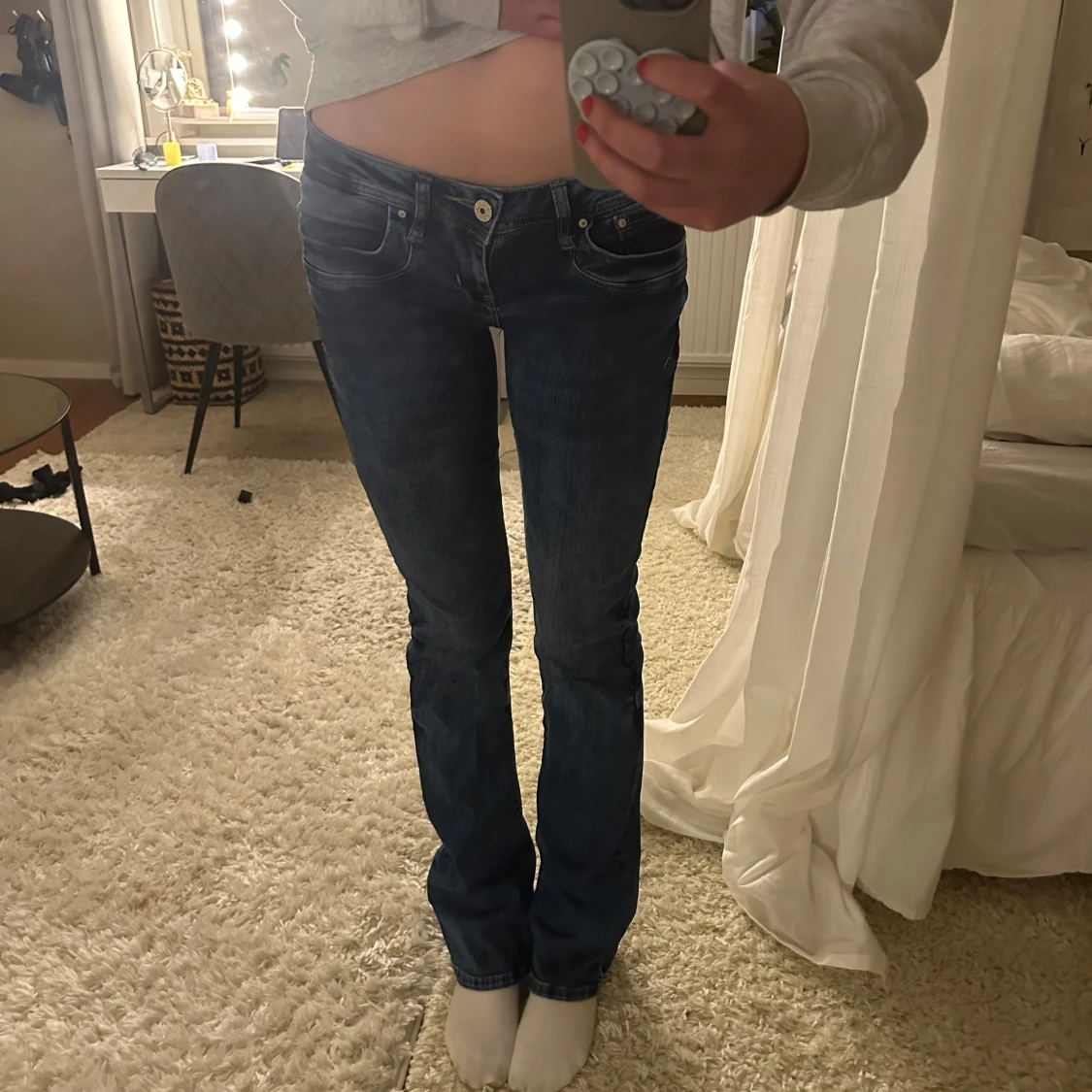 Blå bootcut jeansbyxor från ltb - 2