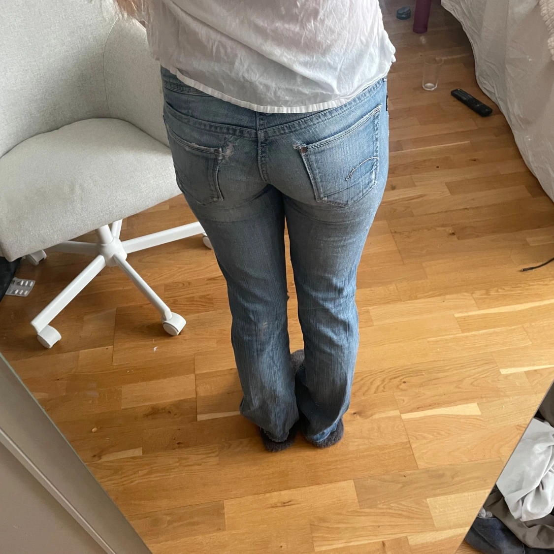 Blå bootcut jeans - 2