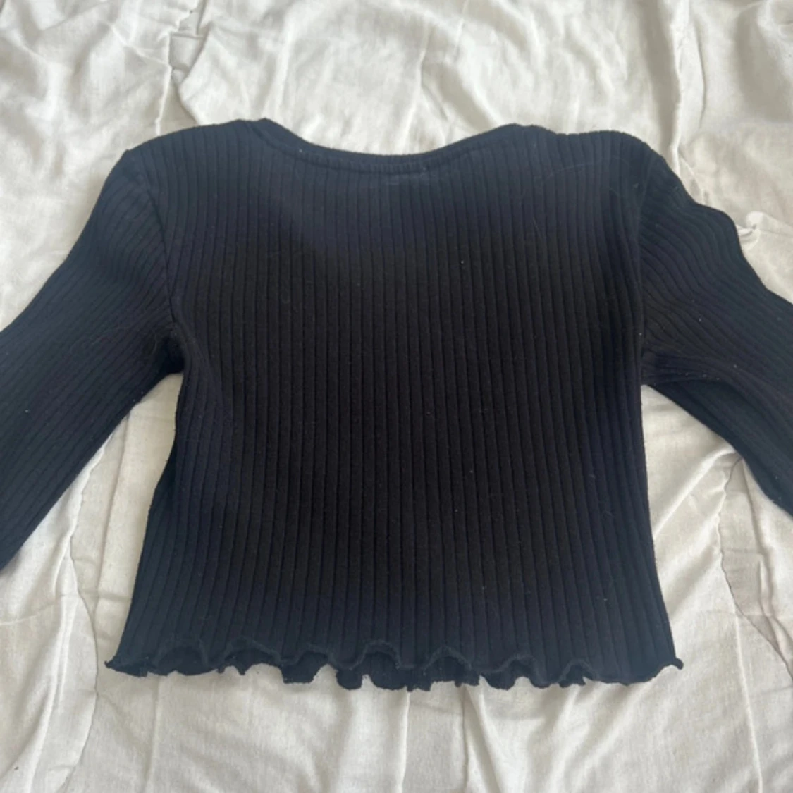 Svart ribbad långärmad topp FB Sister - 1