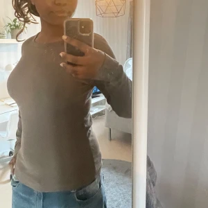 Brun långärmad basic tröja - Enkel brun långärmad tröja med rund halsringning. Sitter tajt mot kroppen och är perfekt att styla med jeans eller under en jacka. Mjuk och skön, passar dig som gillar en clean och stilren look.