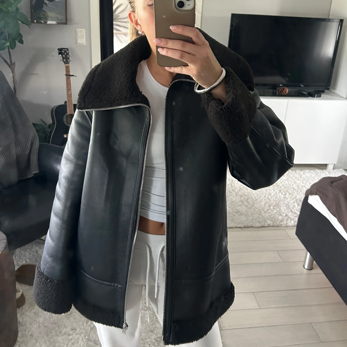 Fodrad skinnjacka - 1