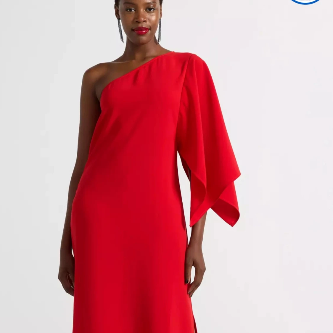 Röd oneshoulderklänning från Lindex - 4