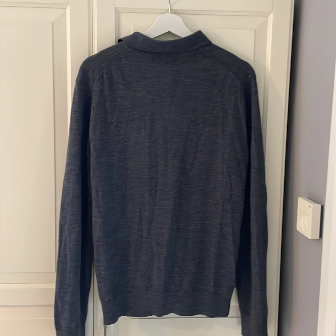 Mörkgrå merinoull pikétröja Riley - 2