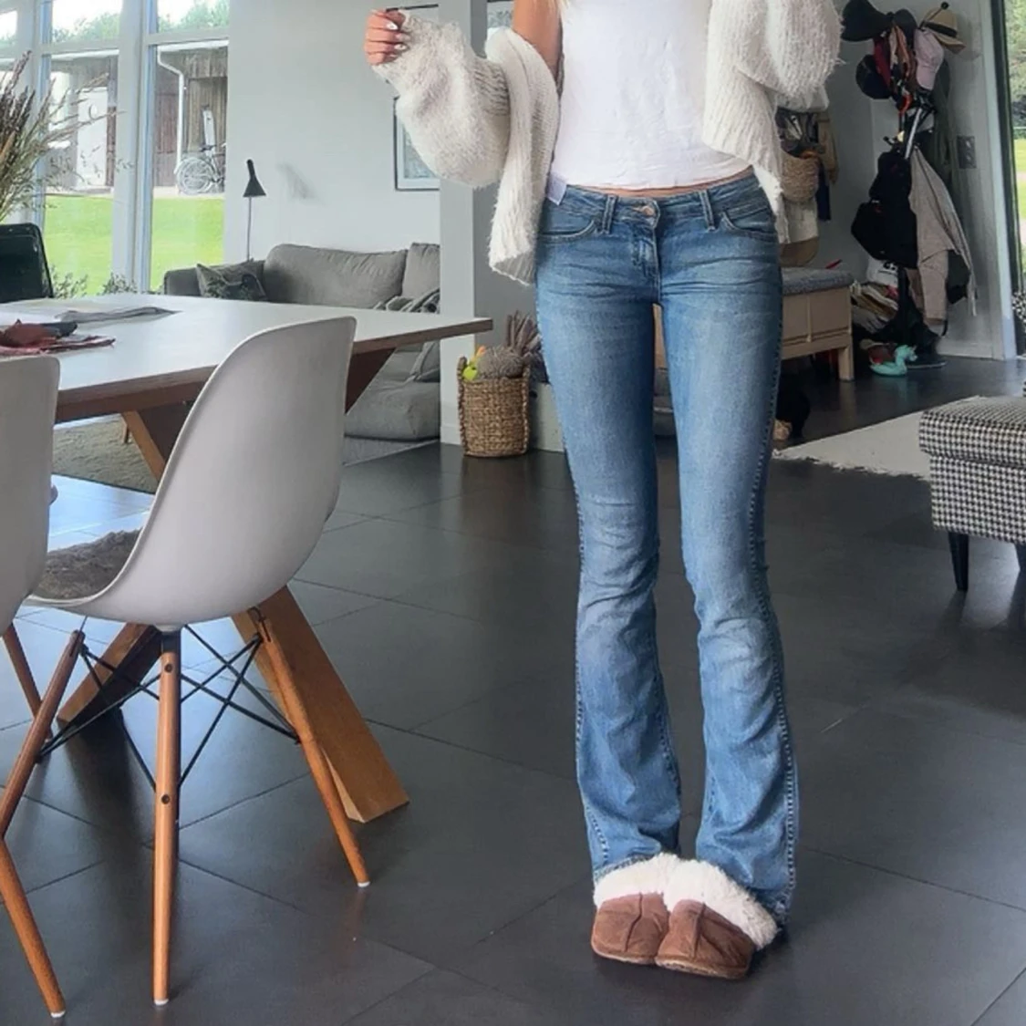 Wrangler bootcut jeans ljusblå