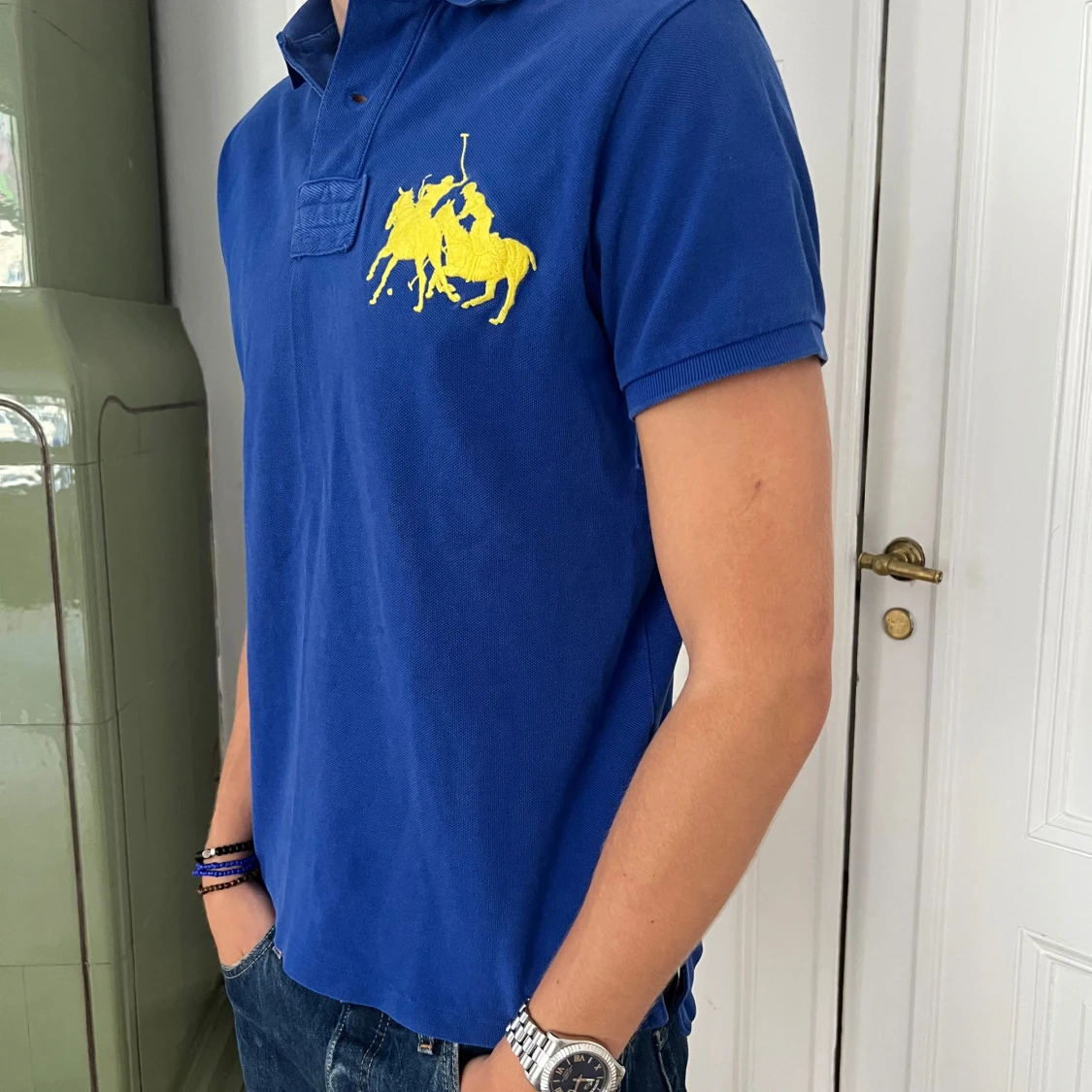 Blå pikétröja Polo Ralph Lauren S