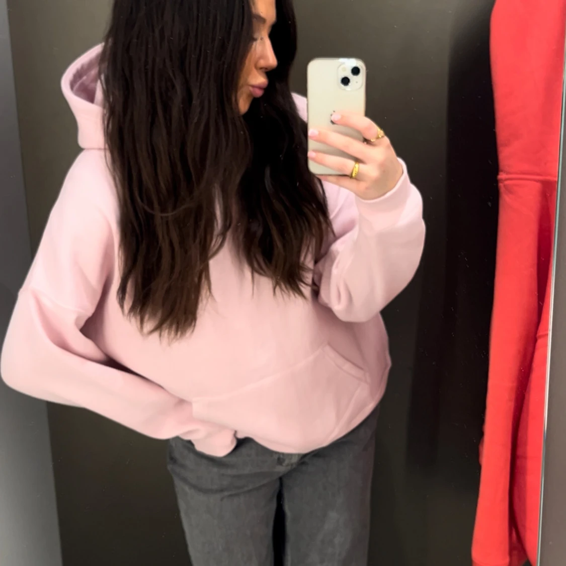 Ljusrosa hoodie  - 3