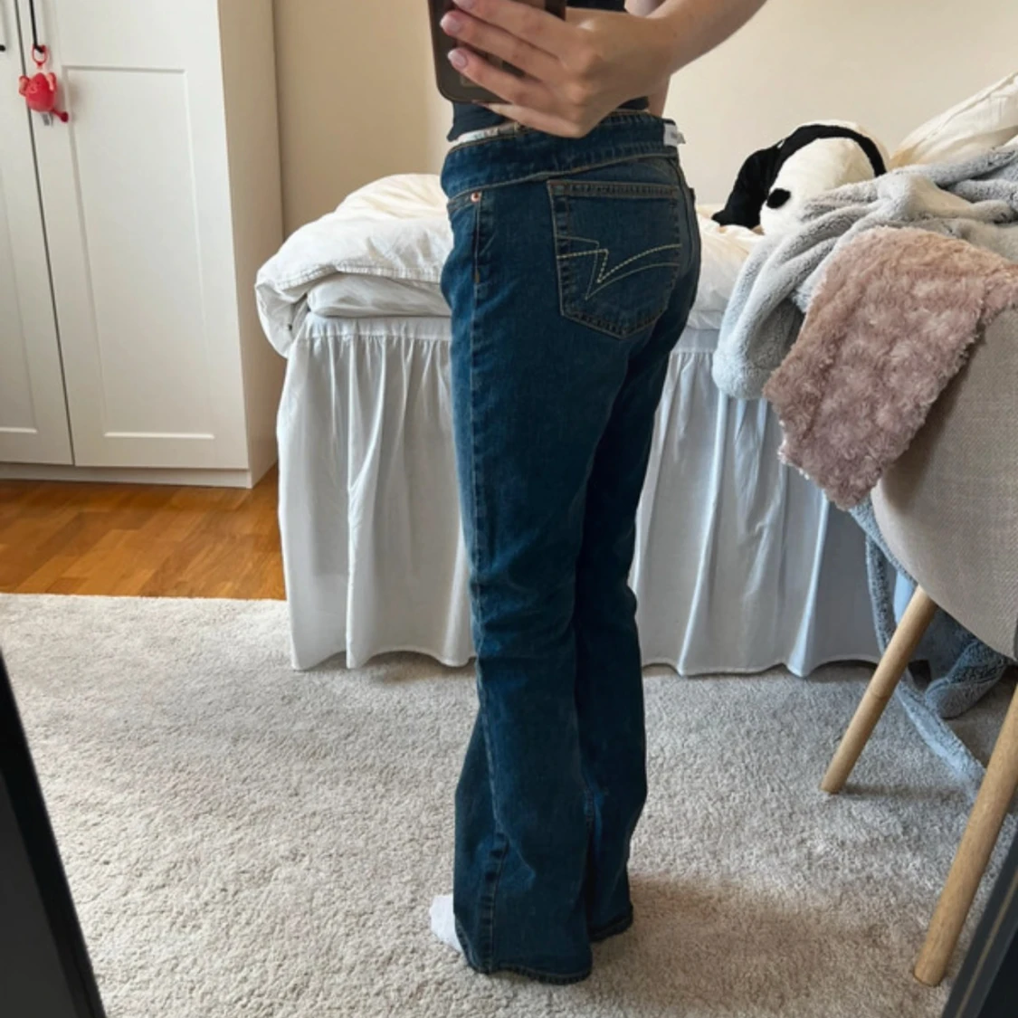 Lågmidjade blå bootcut jeans - 2