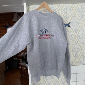 Grå sweatshirt med International Space Station-tryck - Säljer en grå sweatshirt, collage tröja med tryck