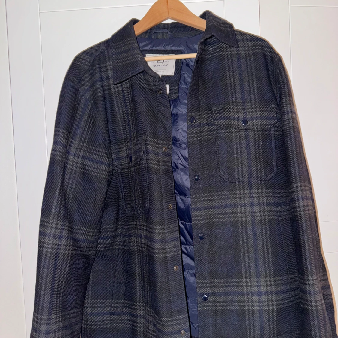 Rutig overshirt från Woolrich, blå/grå