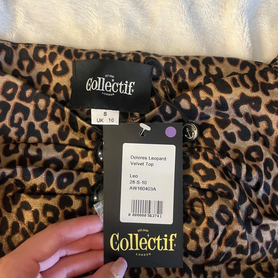 Leopardmönstrad sammetstopp Collectif - 1