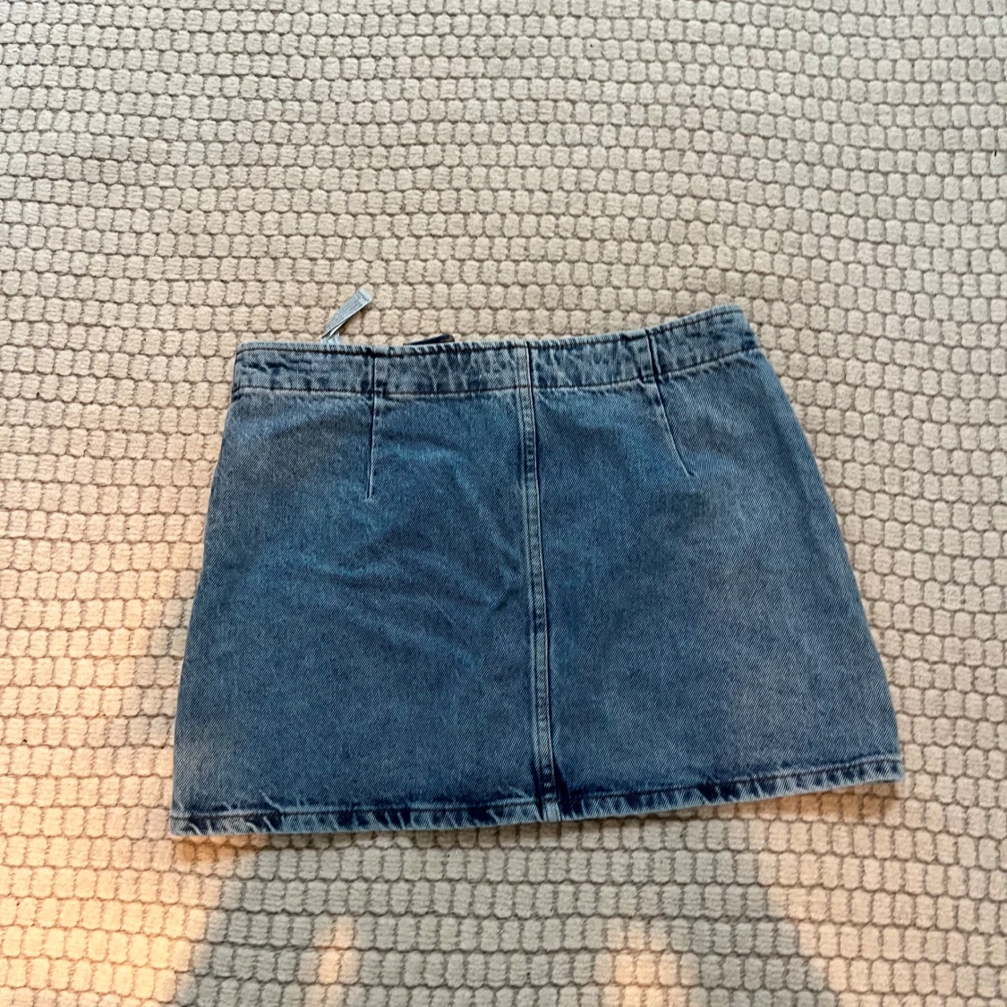 Blå jeanskjol med fickor - 1