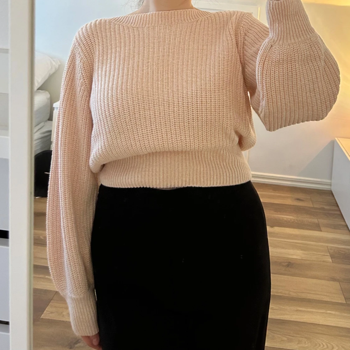 Ljusrosa stickad tröja - 1