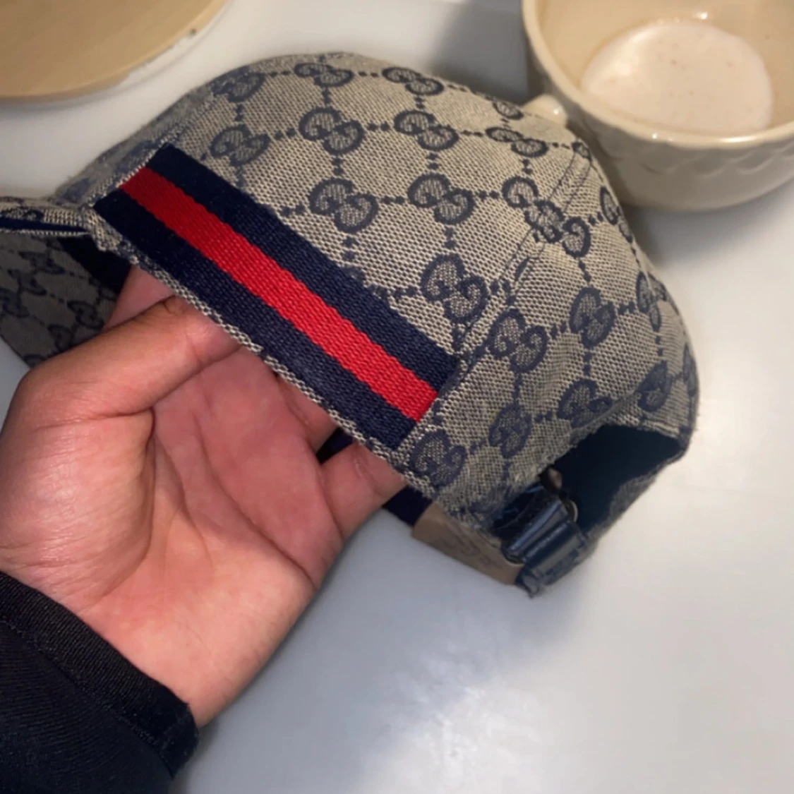 Beige gucci keps navy blue - 1