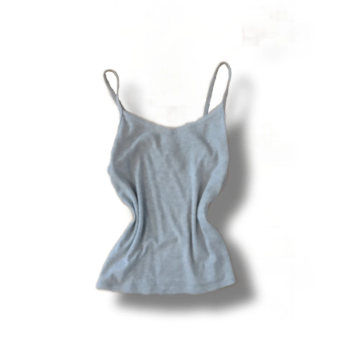 Ljusgrå ribbad linnetopp från H&M