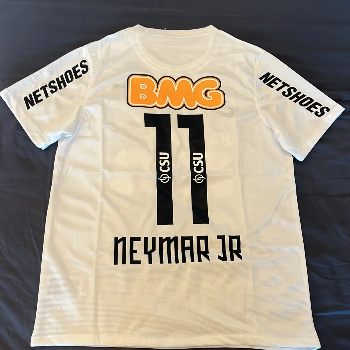 Vit Santos Neymar Jr fotbollströja