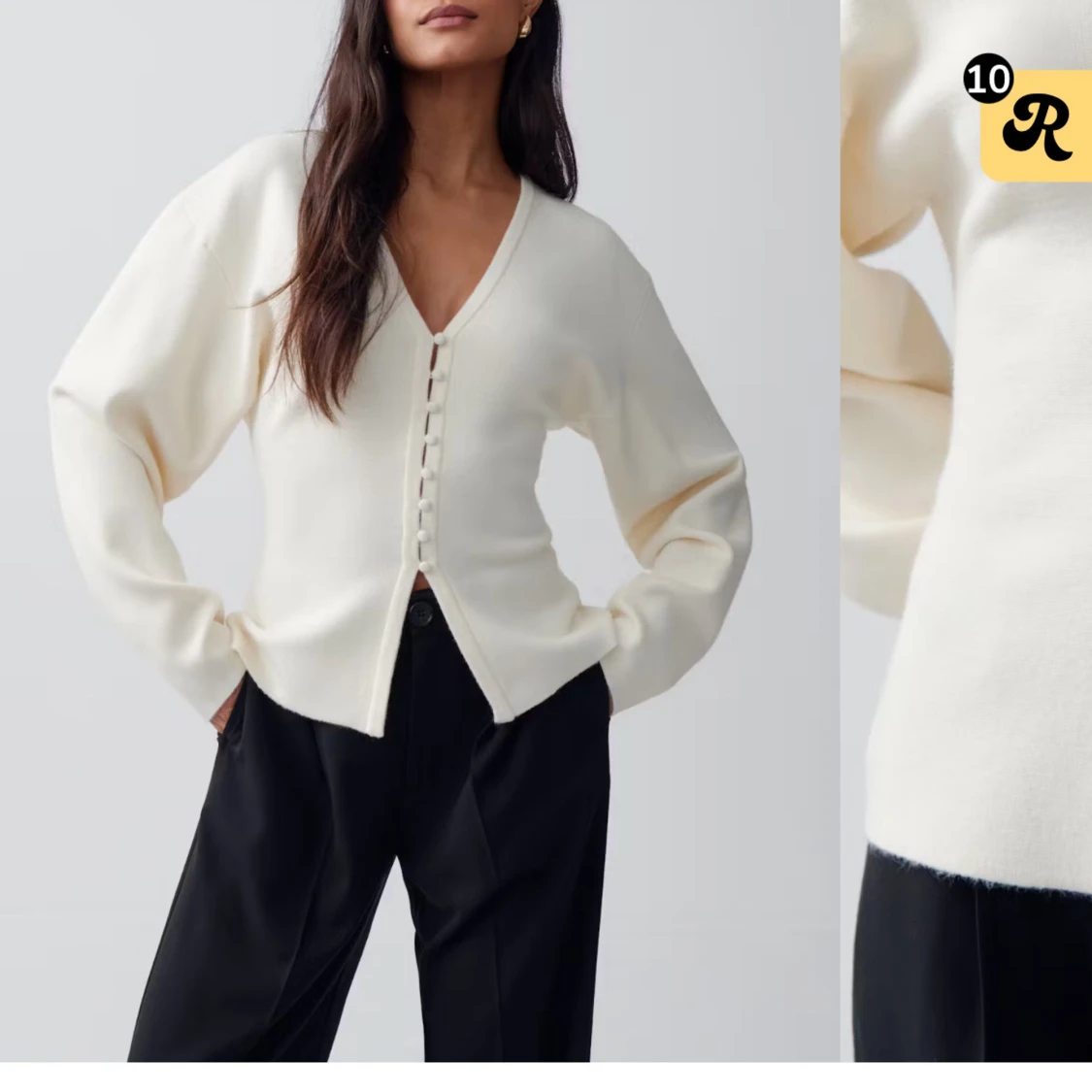 Vit kofta med knappar