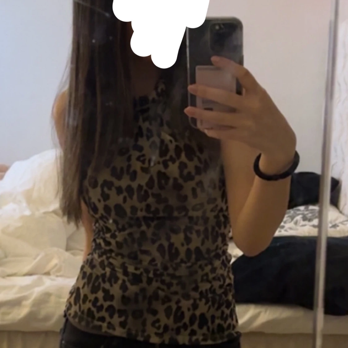 Leopardmönstrad ärmlös topp